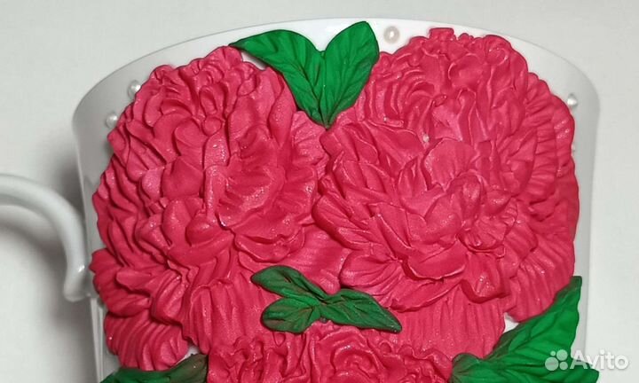 Кружка для чая с пионами