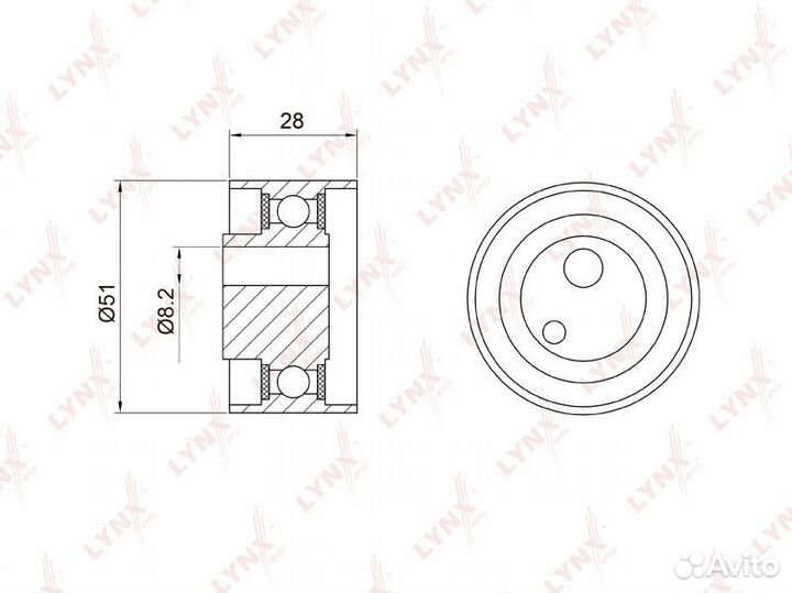 Ролик натяжной ремня грм lynxauto PB-1058