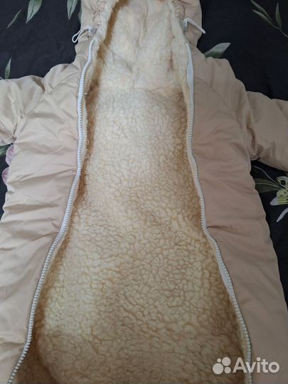 Зимний конверт в коляску на овчине