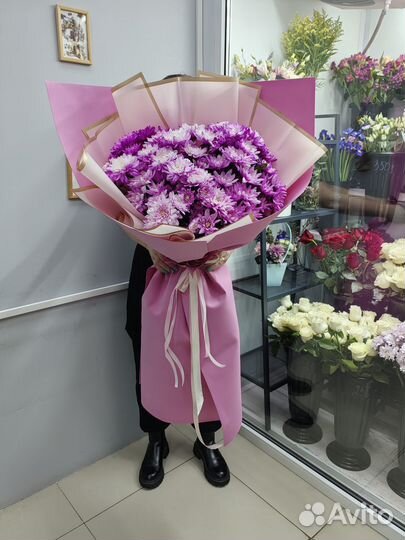 Букет-гигант из кустовых хризантем