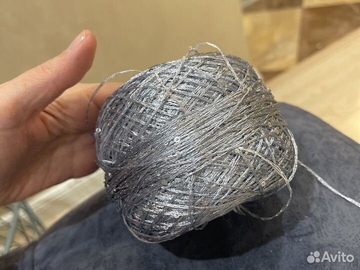 Пряжа с пайетками. Пайетки, полиамид