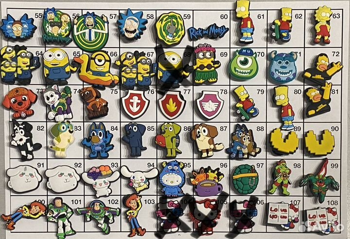 Джибитсы для кроксов Crocs значки разные стили