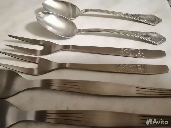 Вилки титан, ложки серебро