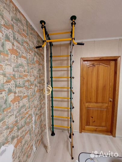 Детская спортивная шведская стенка, мат