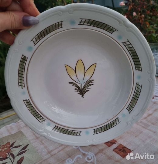 2 суповые тарелки из сервиза зик 1960-1965 гг