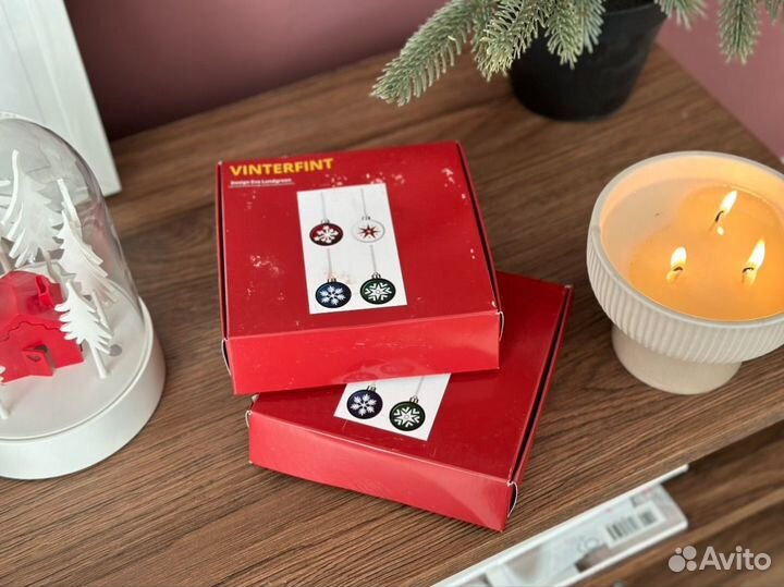 Ёлочные игрушки IKEA vinter пластик 4шт