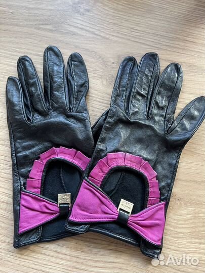 Перчатки женские кожаные