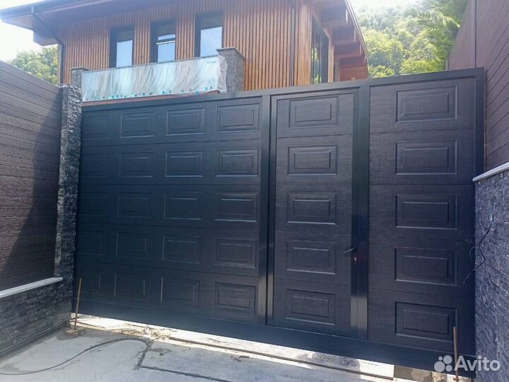 Откатные ворота m произв Алютех установка