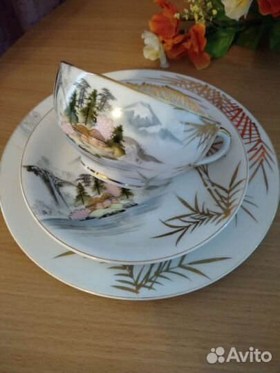 Чайное трио. Костяной фарфор. Япония