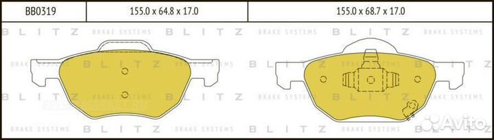 Blitz BB0319 Колодки тормозные дисковые перед