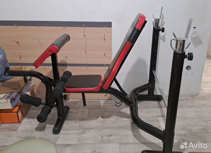 Скамья для жима, пресса, ног и стойка для штанги