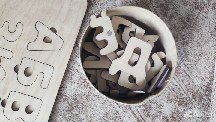 Деревянный алфавит +магнитный неон