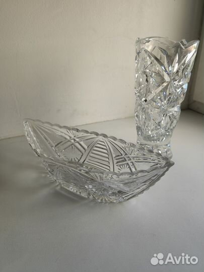 Салатник и ваза хрусталь СССР