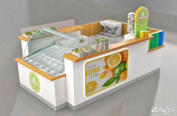Островок для фреша и смузи, торговый островок в ТЦ