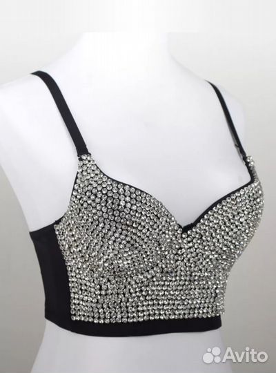 Топ корсет со стразами новый. Размер 34В