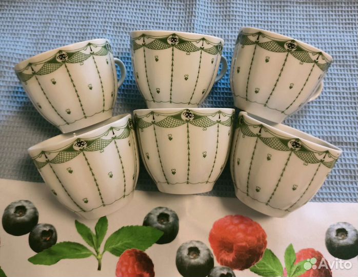 Винтажный кофейный сервиз 5 чашек