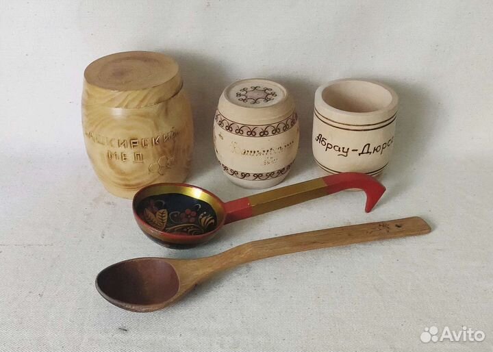 Бочонки для мёда, ложка черпак