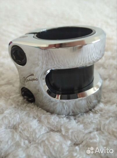 Двойной зажим комета хром для трюкового самоката