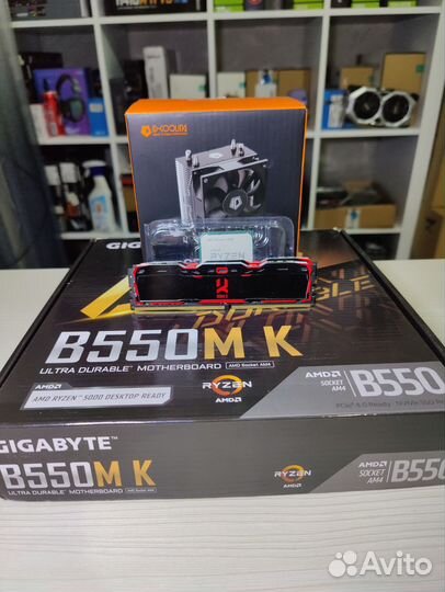 Комплект Ryzen 5 5500+b550+16gb ddr4+кулер