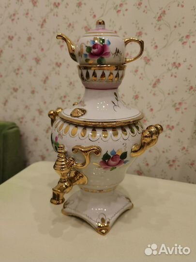 Самовар Гжель с чайником