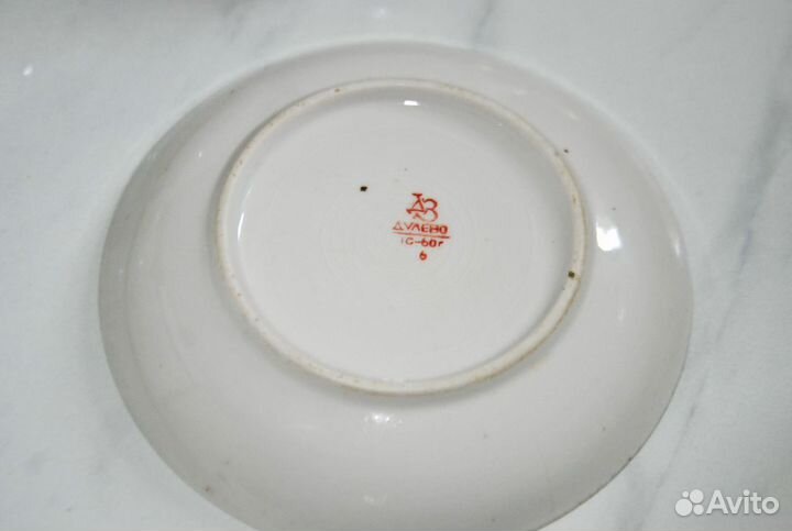 Посуда СССР, Дулёво(старая),чайник,блюдце