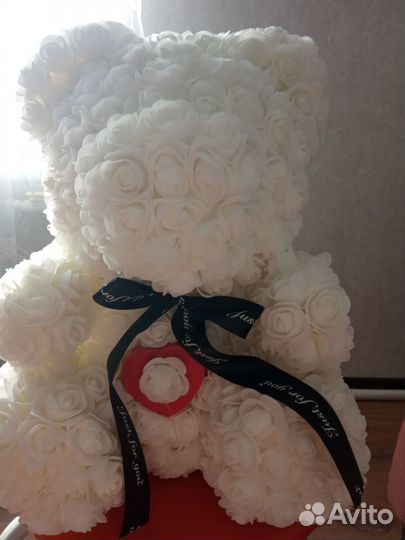 Мишка из роз музыкальный