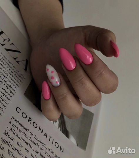 Маникюр, наращивание, выкладной френч, градиент