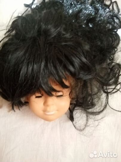 Парик черный длинный 57 см.с челкой