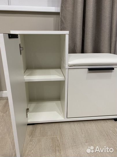 Обувница в прихожую /экокожа/белая