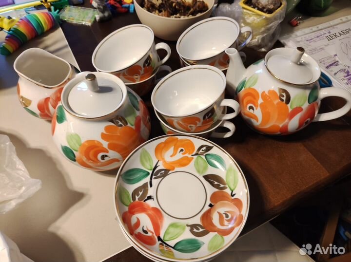 Чайный сервиз СССР Песочное 1972 год пфз