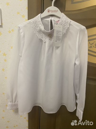 Блузка белая для девочек 134
