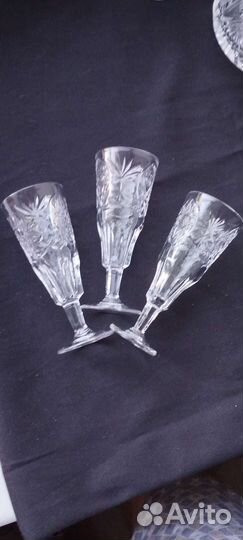 Набор хрустальный графин и шесть рюмочек