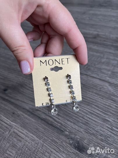 Monet, винтаж, серьги капельки