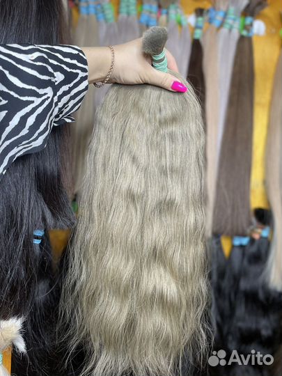 Волосы натуральные волнистые 60 см