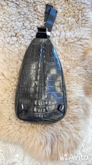 Мужская сумка слинг кожа крокодила