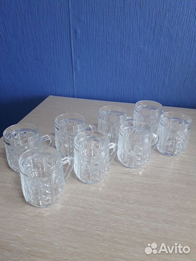 Пивная кружка СССР хрустальная 8шт