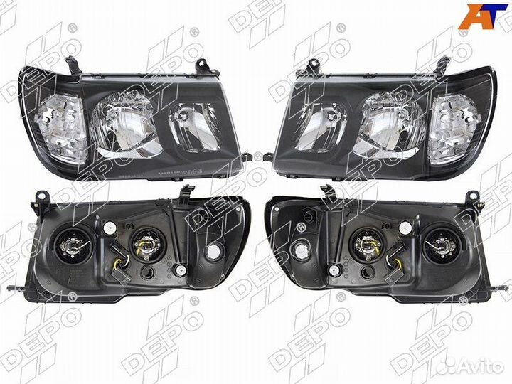 Фара toyota land cruiser 100 98-05 цельная хрустал