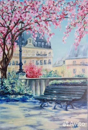 Картина маслом городской пейзаж