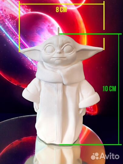 Свеча из соевого воска Бэйби Йода / Baby Yoda