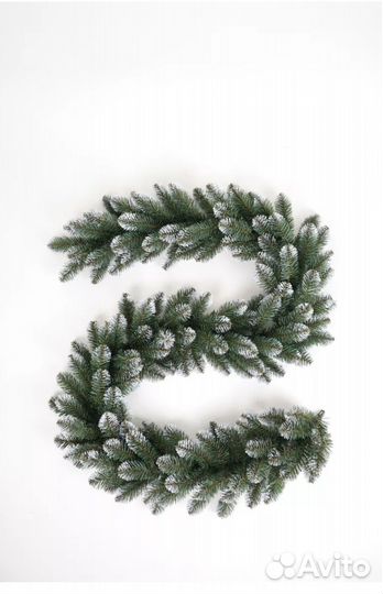 Гирлянда елочная с белыми кончиками