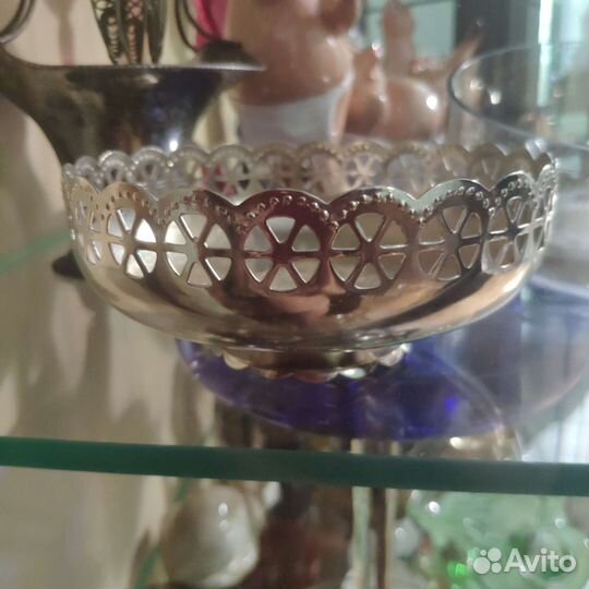 Конфетница сахарница ваза советская мельхиор