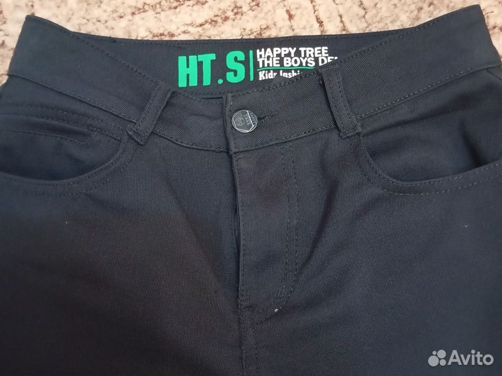 Брючки школьные, синие 140-146