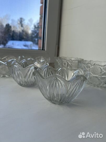 Конфетница, салатник хрустальные