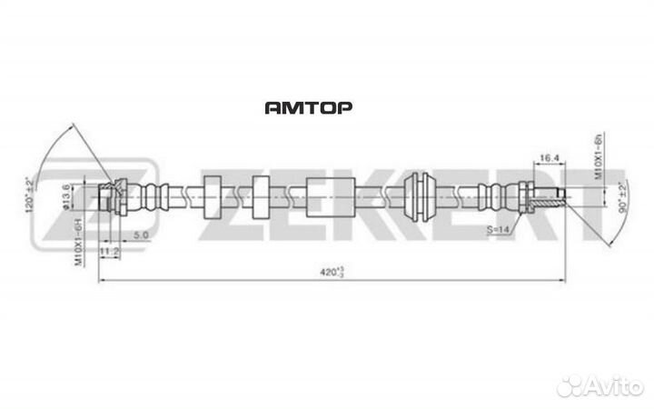 Zekkert BS9211 BS-9211 zekkert Шланг тормозной пер