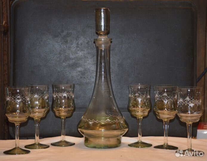 Графин с рюмками (Венецианское стекло)