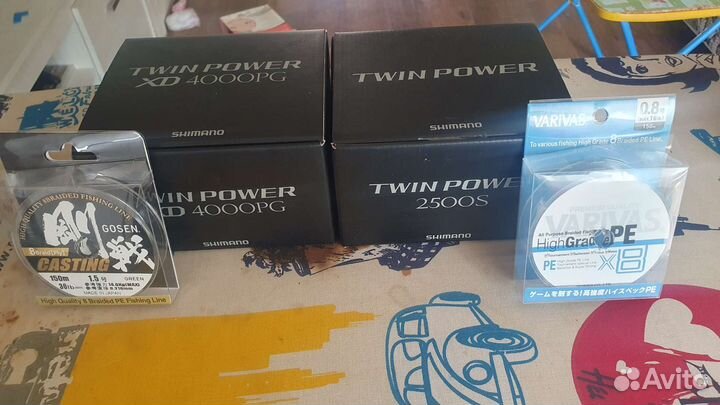 Катушка shimano 21 twin power xd 4000pg и 20.2500s