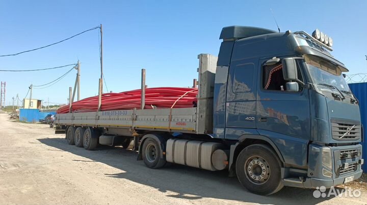 Услуги аренда длинномера с бортовым полуприцепом