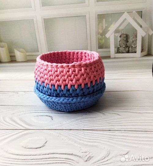 Корзинка с крышкой 2 в 1 ручная работа