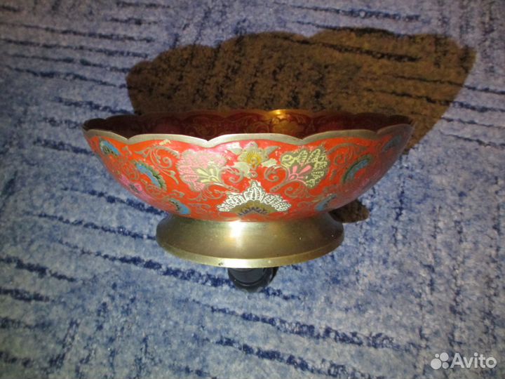 Ваза, конфетница индия латунь 80-гг олимпиада