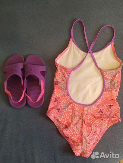 Купальник и сланцы decathlon р. 116-128